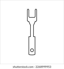 bbq fork line new vector icon