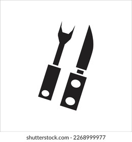 bbq fork line new vector icon