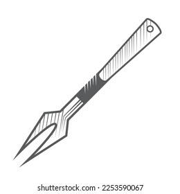 bbq fork sketch icon isolated