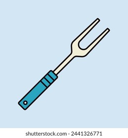 Bbq fork vector color icon. Kitchen appliance. Graph symbol for cooking web site design, logo, app, UI
