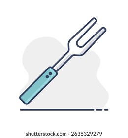 Bbq fork vector icon. Kitchen appliance. Graph symbol for cooking web site design, logo, app, UI