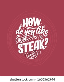 Bbq fun slogan, great design for any purposes. Lettering for family dinner design. Funny print, poster and banner with phraase about barbeque. Summer card. Vector illustration