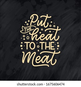 Bbq fun slogan, great design for any purposes. Lettering for family dinner design. Funny print, poster and banner with phrase about barbeque. Summer card. Vector illustration