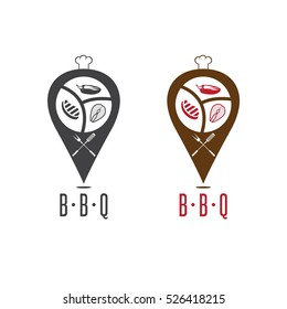 bbq geo location pins vector design template