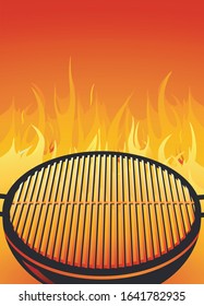 BBQ grill, background sign illustration