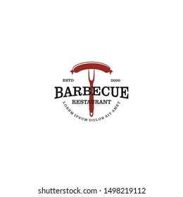 BBQ Grill, Barbecue Label Stamp Logo design vector