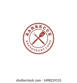 BBQ Grill, Barbecue Label Stamp Logo design vector