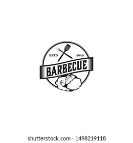 BBQ Grill, Barbecue Label Stamp Logo design vector
