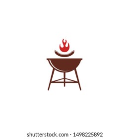 BBQ Grill, Barbecue Label Stamp Logo design vector