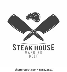 BBQ. Grill and barbecue restaurant logo, menu element, label or badge. Vector