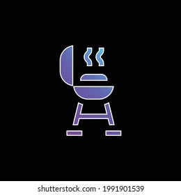 BBQ Grill blue gradient vector icon