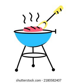 A bbq grill doodle icon download