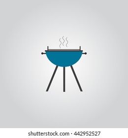 BBQ grill flat icon