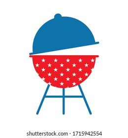Bbq grill flat style icon design, Menu steak house food meal restaurant barbecue fresh dinner and grilled theme Vector illustration