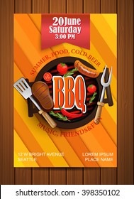 
BBQ Grill Flyer, Typographical Design, Vector Illustration.