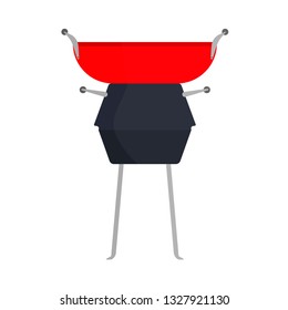 BBQ grill food party vector icon sign. Barbecue meat steak summer picnic. Vintage black kitchen cooking outdoor