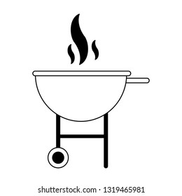 BBQ grill food symbol black and white