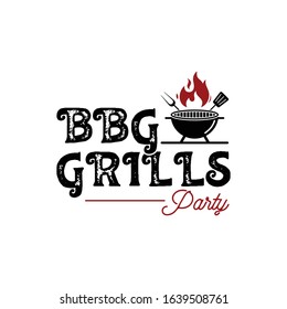 BBQ Grill Garden Party Vector Logo Design Inspiration