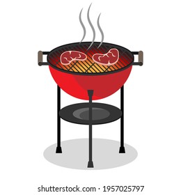 BBQ grill hot barbecue illustration bbq time Round barbecue grill with hot coals Fresh Meat
