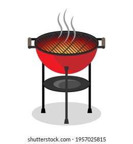 BBQ grill hot barbecue illustration bbq time Round barbecue grill with hot coals Fresh Meat