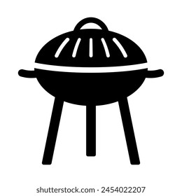 BBQ grill icon. Charcoal grill. Vector illustration