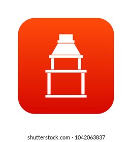 BBQ grill icon digital red for any design isolated on white vector illustration