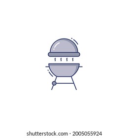 Icono de parrilla bbq aislado en fondo blanco 