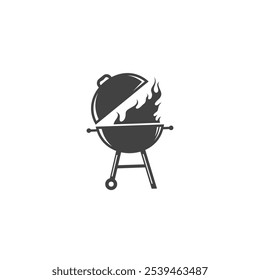 Diseño de Vector plano con logotipo de BBQ Grill