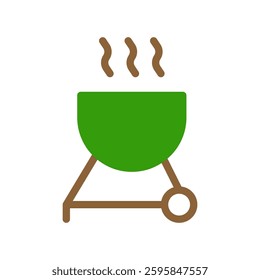 BBQ Grill Icon on White Background Illustration