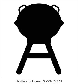 BBQ Grill Icon for Outdoor Cooking and Summer Design