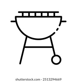 BBQ grill icon. Outline style design isolated on white background