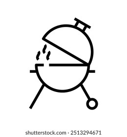 BBQ grill icon. Outline style design isolated on white background