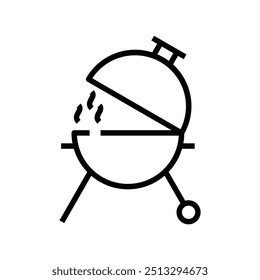 BBQ grill icon. Outline style design isolated on white background