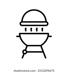 BBQ grill icon. Outline style design isolated on white background