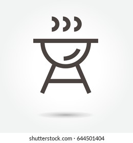 BBQ Grill icon. sign design vector. illustration. on white background. logo