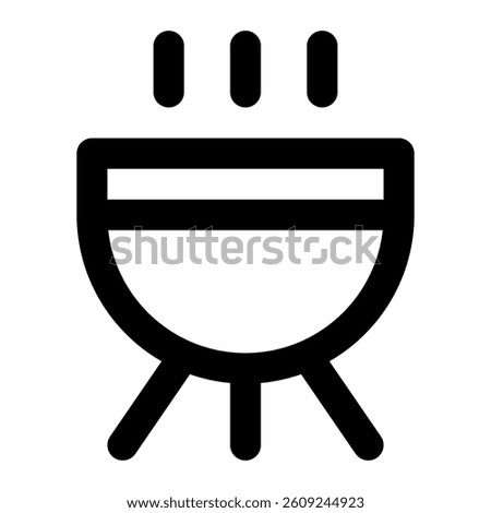 BBQ grill icon with simple and line style
