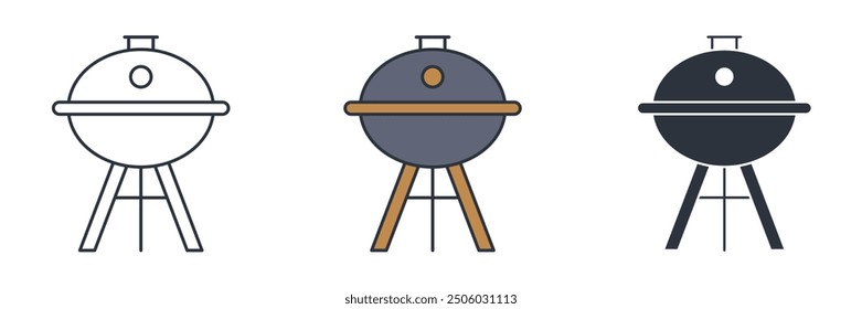 BBQ Grill icon symbol vector illustration isolated on white background