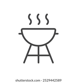 BBQ grill icon Thin outline art symbol