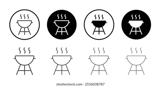 BBQ grill icon Thin outline art symbol