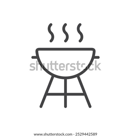 BBQ grill icon Thin outline art symbol