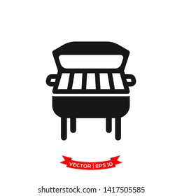 BBQ grill icon in trendy flat design, grill icon 