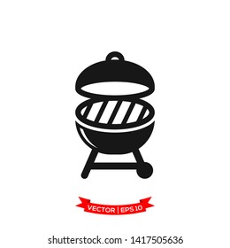 BBQ grill icon in trendy flat design, grill icon 