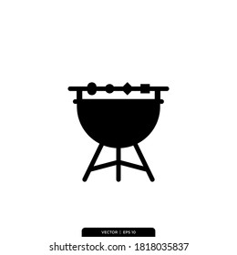 BBQ grill icon Vector Illustration Logo Template