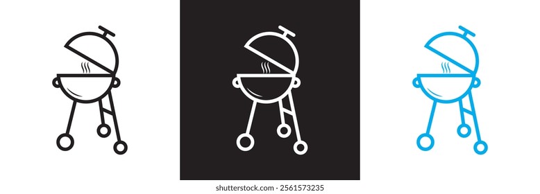 BBQ grill icon. Vector illustration. isolated on white and black background. EPS 10