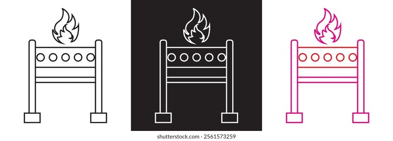 BBQ grill icon. Vector illustration. isolated on white and black background. EPS 10