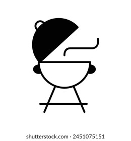 bbq grill icon with white background vector stock illustration