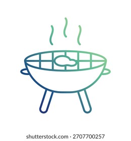 Ícone de churrasqueira Grill com fundo branco vetor ilustração de estoque