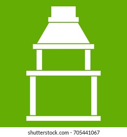 BBQ grill icon white isolated on green background. Vector illustration