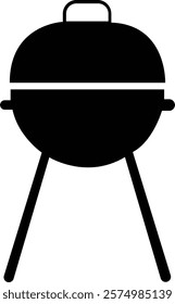 BBQ Grill icon.Portable grill camping vacation outline icon.outline vector sign, linear style pictogram isolated on white. Bbq symbol, logo illustration. Editable stroke. Pixel perfect.