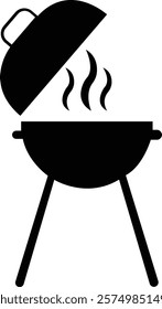 BBQ Grill icon.Portable grill camping vacation outline icon.outline vector sign, linear style pictogram isolated on white. Bbq symbol, logo illustration. Editable stroke. Pixel perfect.